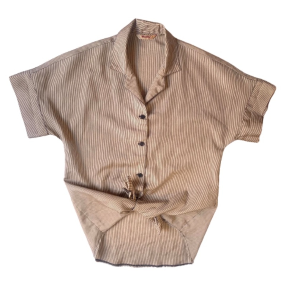 👉Vintage VANITY Striped Button Up Bowling 🎳Shirt - 90’s